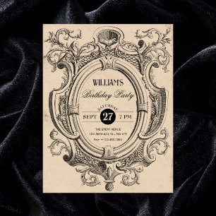 Invitación cumpleaños de arco gótico vintage
