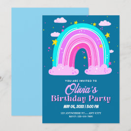 Invitación cumpleaños de arco iris