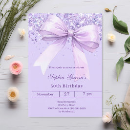 Invitación cumpleaños de arco violeta de Lavender