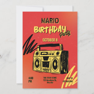 Invitación cumpleaños de arte callejero artístico creativo