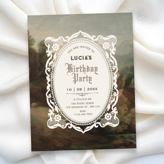 Invitación Cumpleaños de arte vintage (Subido por el creador)