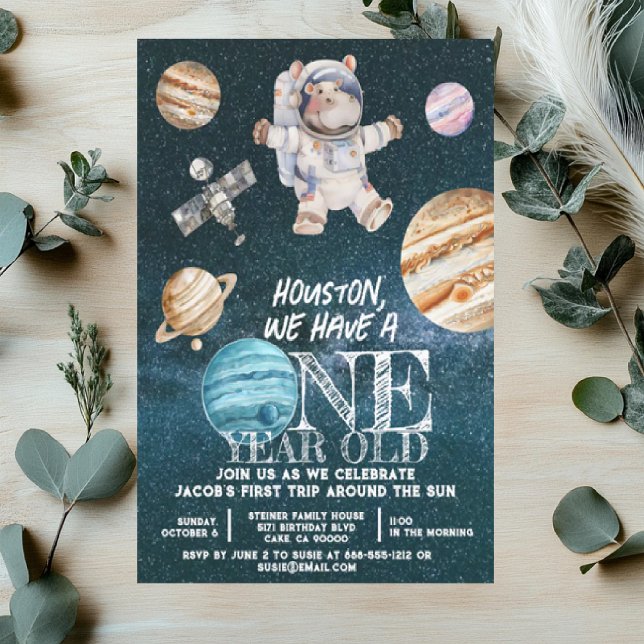 Invitación Cumpleaños de astronauta en el espacio exterior de (Subido por el creador)