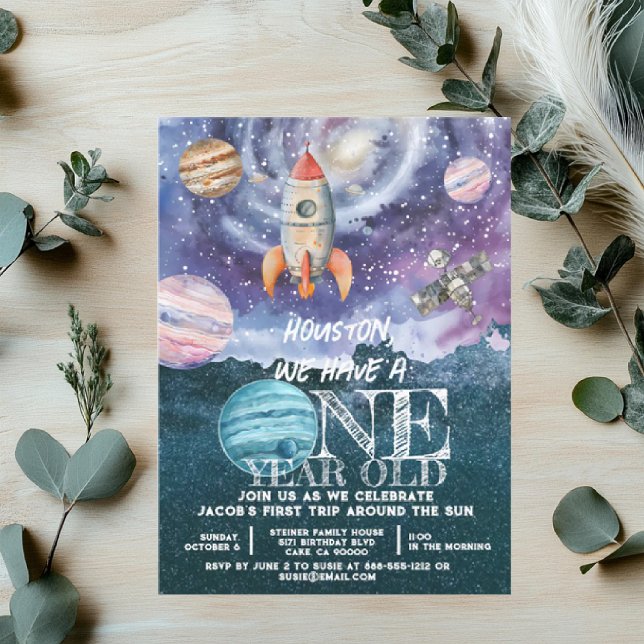 Invitación Cumpleaños de astronauta en el espacio exterior de (Subido por el creador)
