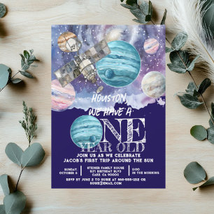 Invitación Cumpleaños de astronauta en el espacio exterior de