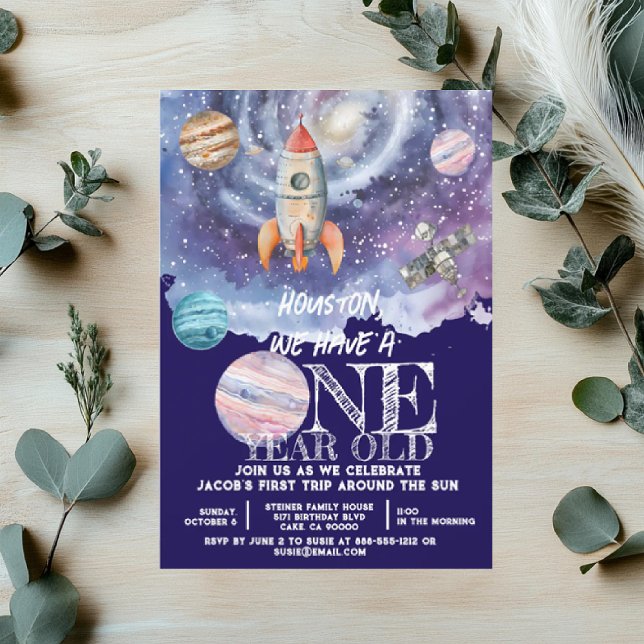 Invitación Cumpleaños de Astronauta en el Espacio Exterior de (Subido por el creador)