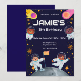 Invitación cumpleaños de astronauta espacial
