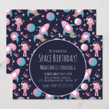 Cumpleaños de astronauta princesa rosa galaxia esp