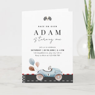 Invitación Cumpleaños de Auto de Carreras Cumpleaños Rápido C