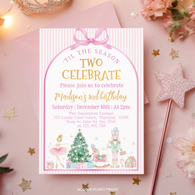 Invitación Cumpleaños de Bailarina Cascanueces Navidad Lazo R (Subido por el creador)