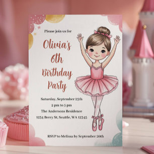 Invitación Cumpleaños de Bailarina de Niños Lindos