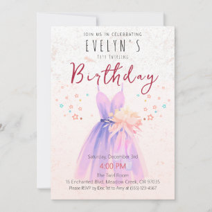 Invitación Cumpleaños de Bailarina Niña Tutú Rosa Fiesta de B