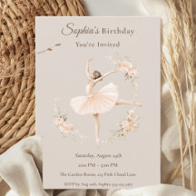 Cumpleaños de Bailarina Personalizado con Floral R
