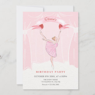 Invitación cumpleaños de bailarina rosa