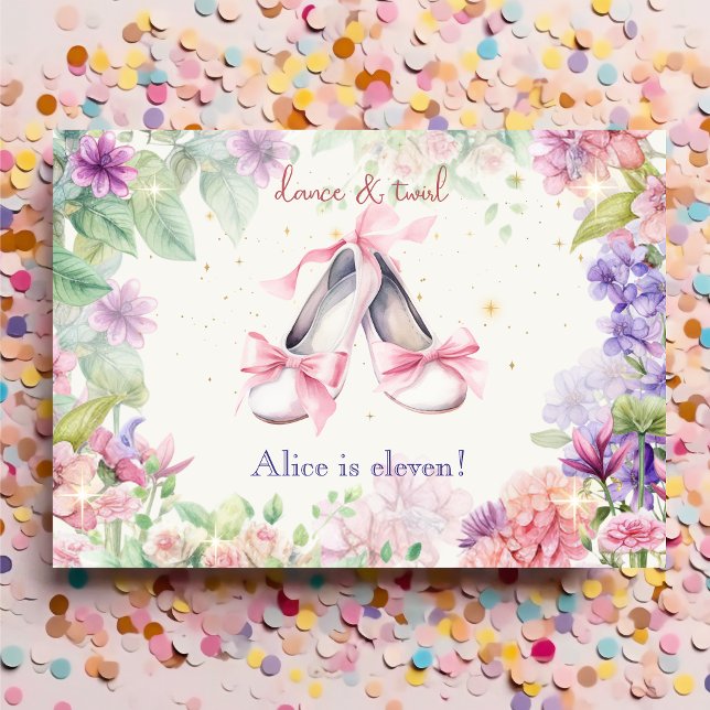Invitación cumpleaños de bailarina y bailarina giratoria (Subido por el creador)