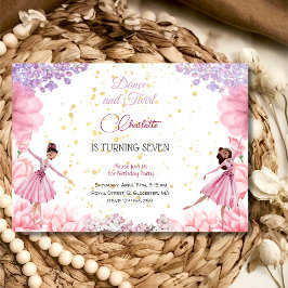 Invitación Cumpleaños de bailarinas y bailarinas giratorias