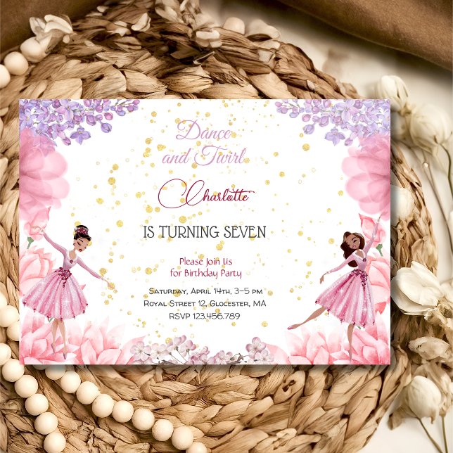 Invitación Cumpleaños de bailarinas y bailarinas giratorias (Subido por el creador)