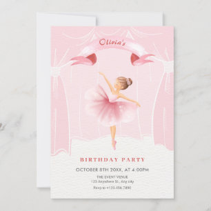 Invitación Cumpleaños de Ballerina chica