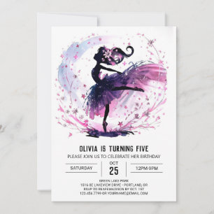 Invitación Cumpleaños de Ballerina para Niños en Línea