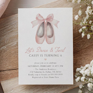Invitación Cumpleaños de Ballerina Rosa
