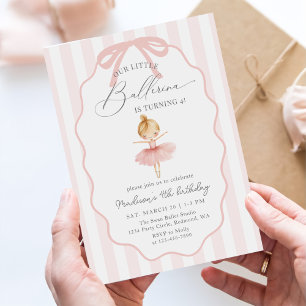 Invitación Cumpleaños de ballet de nuestra pequeña bailarina
