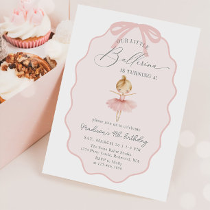 Invitación Cumpleaños de ballet de nuestra pequeña bailarina 