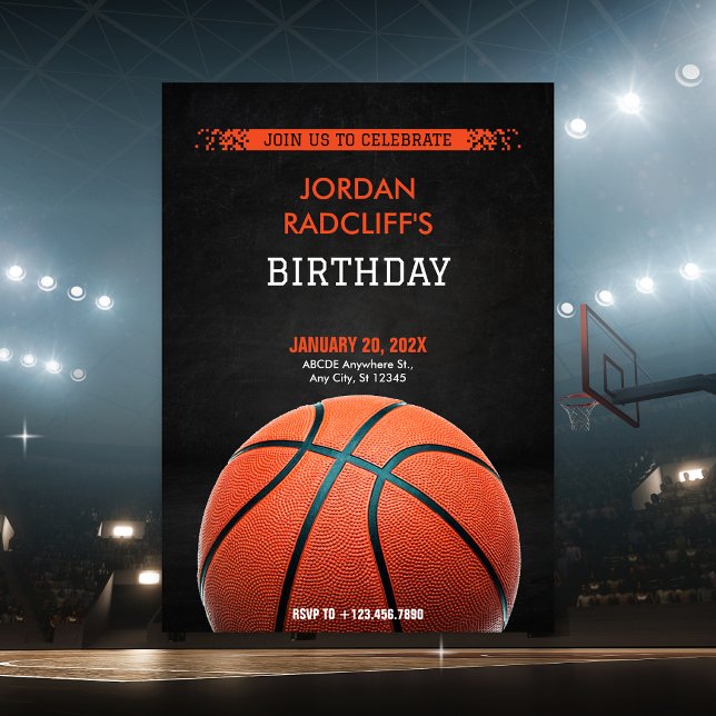 Invitación Cumpleaños de baloncesto (Subido por el creador)
