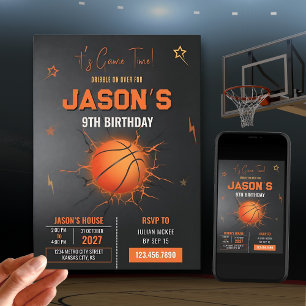 Invitación Cumpleaños de baloncesto editable
