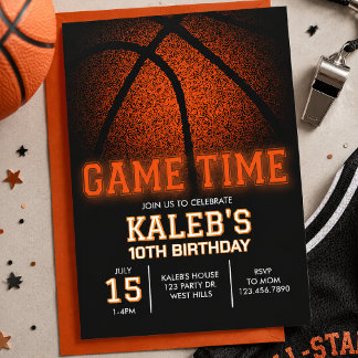 Invitación Cumpleaños de Baloncesto Hora del Juego, Cumpleaño