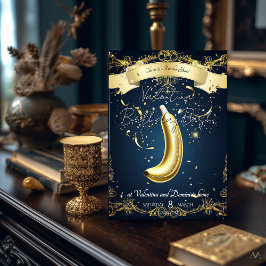 Invitación Cumpleaños de Banana Dorada  | Lujo Divertido