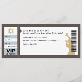 Invitación Cumpleaños de Bar Mitzvah de Boleto de Concierto S
