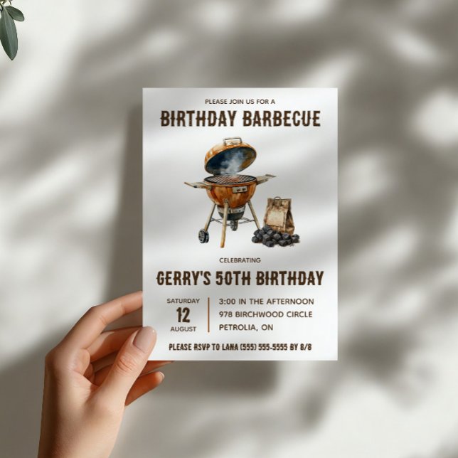 Invitación Cumpleaños de Barbacoa con Ahumador de Carbón (Subido por el creador)