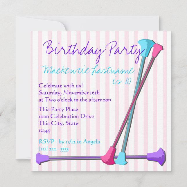 Invitación Cumpleaños de Baton (Anverso)