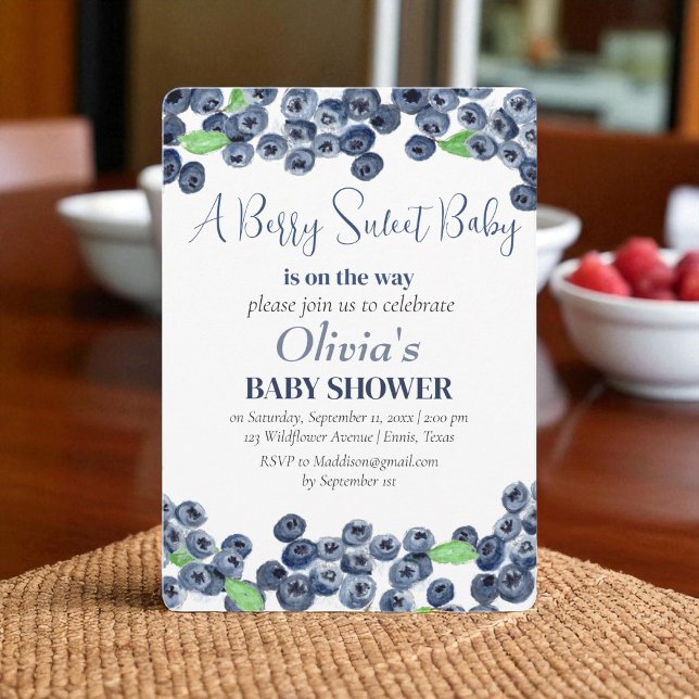 Invitación Cumpleaños de Bayas Fruta Baya Dulce Bebé (Subido por el creador)