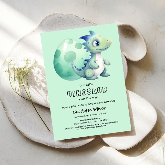 Invitación Cumpleaños de Bebé con Dinosauri Bebé Adorable con (Subido por el creador)