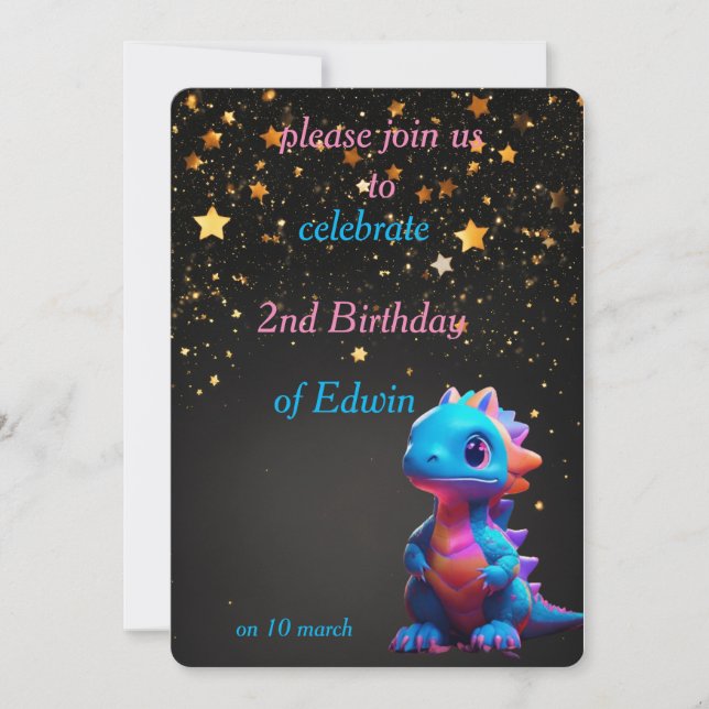 Invitación cumpleaños de bebé lindo (Anverso)