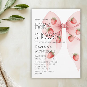 Invitación Cumpleaños de bebé personalizado de lujo con lazo 