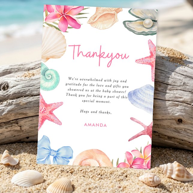 Invitación Cumpleaños de bebé Seashells Playa Te veo pronto (Subido por el creador)
