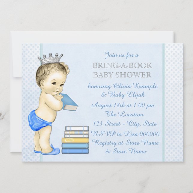 Invitación Cumpleaños de bebé: Trae un libro (Anverso)