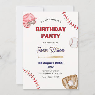 Invitación cumpleaños de béisbol