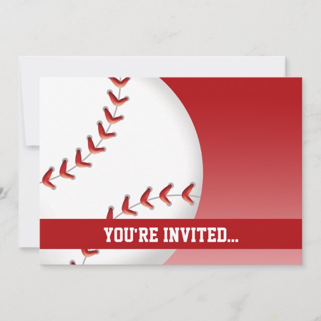 Invitación Cumpleaños de béisbol (Anverso)