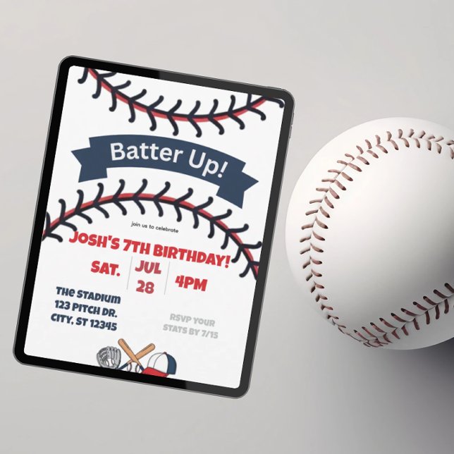 Invitación Cumpleaños de béisbol Batter Up (Subido por el creador)