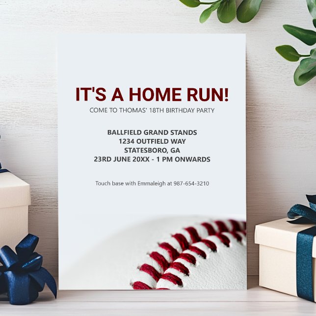 Invitación Cumpleaños de béisbol de jonrón (Subido por el creador)