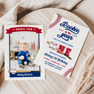 Invitación Cumpleaños de béisbol del novato del año
