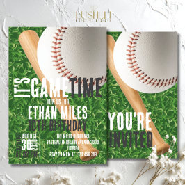 Invitación Cumpleaños de béisbol Es hora del juego