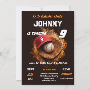 Invitación Cumpleaños de béisbol personalizado para niño