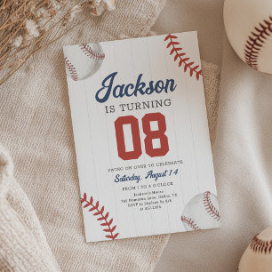Invitación Cumpleaños de béisbol retro