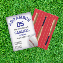 Cumpleaños de béisbol rojo y azul