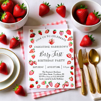 Invitación Cumpleaños de Berry por su primer año de vida