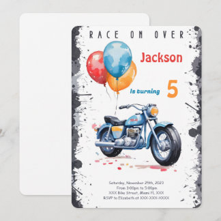 Invitación Cumpleaños de Bicicleta Azul