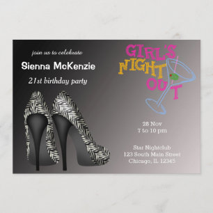 Invitación cumpleaños de Black White Stilettos